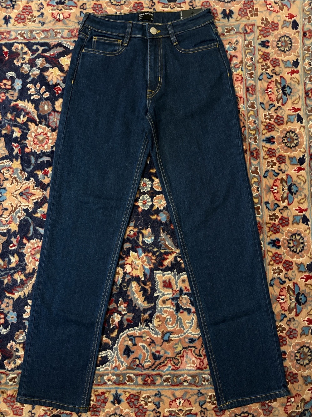 Frank & Oak Women's Dark Blue Straight-Leg Jeans